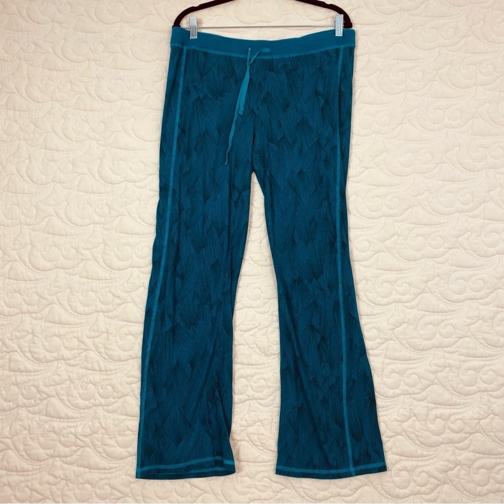 Attitude Lounge Pants Teal and Black Sz Medium